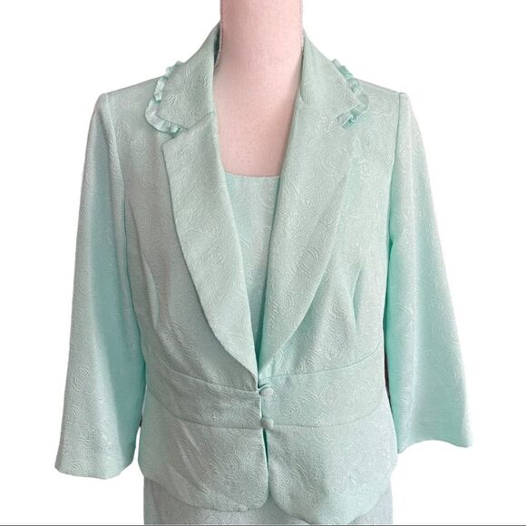Danny & Nicole 2-piece Mint Green Blazer & Dress Set Size 10 - Picture 10 of 16